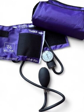 Purple Adult Blood Pressure Cuff with Gauge and Carry Case
